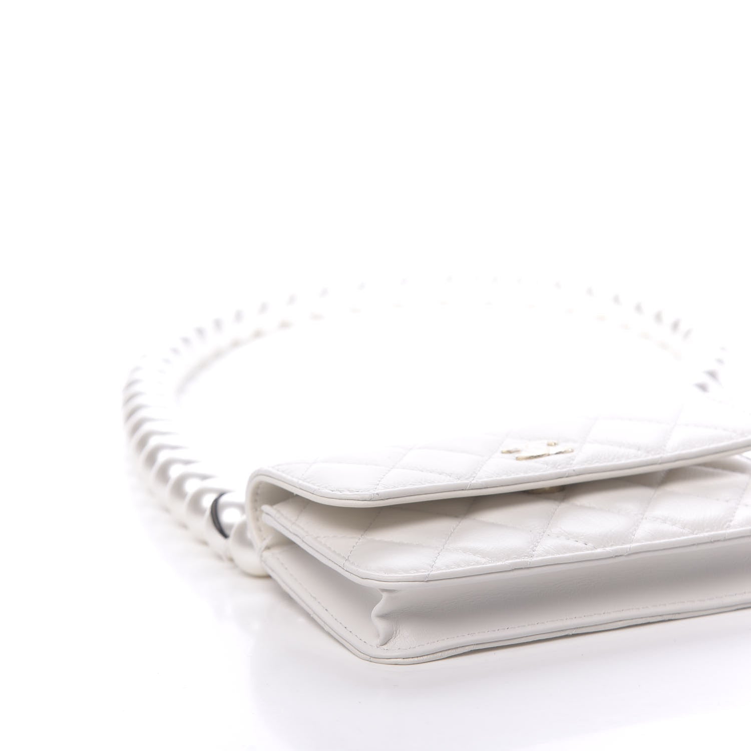 Chanel Calfskin Quilted Pearl Clutch With Chain White 9 of 12
