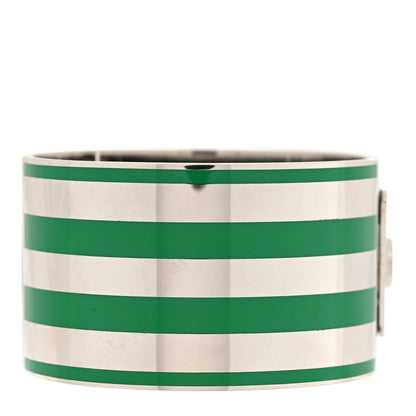 Gucci X ADIDAS Metal Enamel Cuff Bracelet S Silver Green 3 of 4