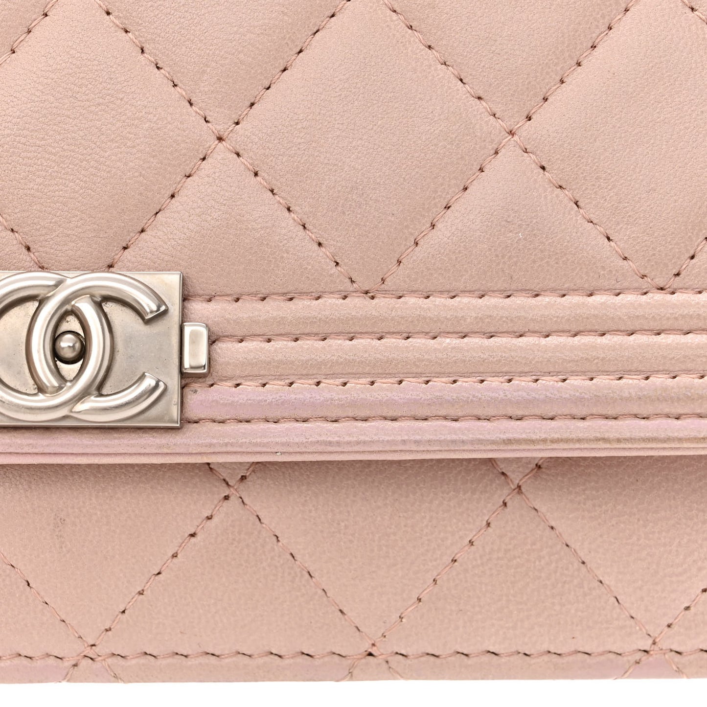 Lambskin Quilted Boy Wallet On Chain WOC Pink