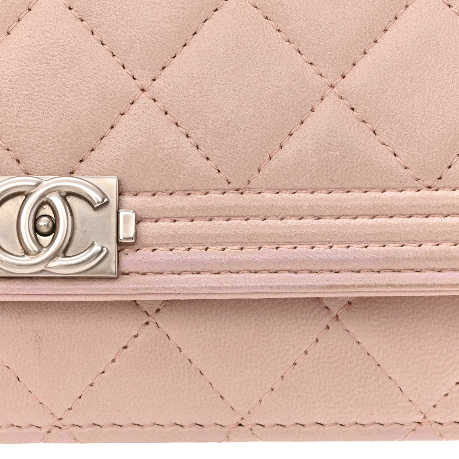 Chanel Lambskin Quilted Boy Wallet On Chain WOC Pink 13 of 13