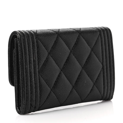 Chanel Caviar Quilted Boy Flap Card Holder Black 3 of 10