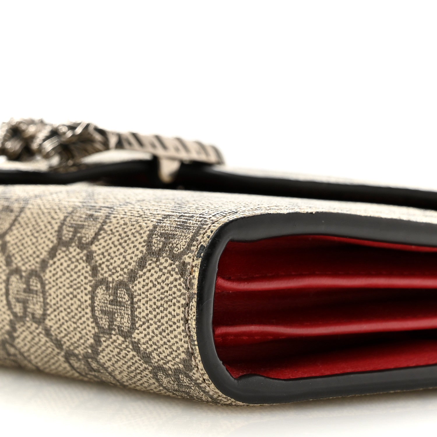 Gucci GG Supreme Monogram Mini Dionysus Chain Wallet Beige Vulcanic Red 10 of 13