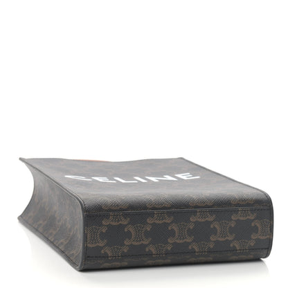 Celine Triomphe Canvas Calfskin Mini Vertical Cabas Tan 4 of 7