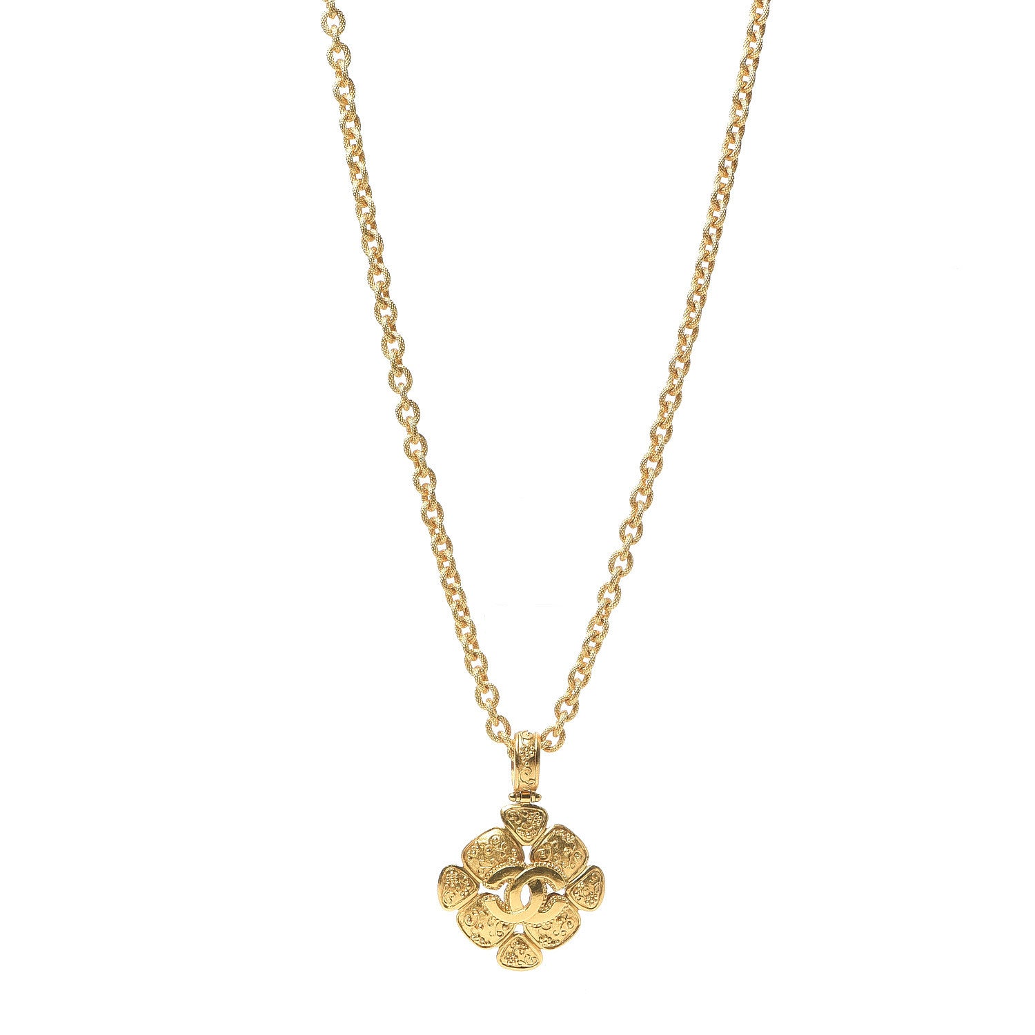 Chanel CC Chain Pendant Long Necklace Gold 1 of 5