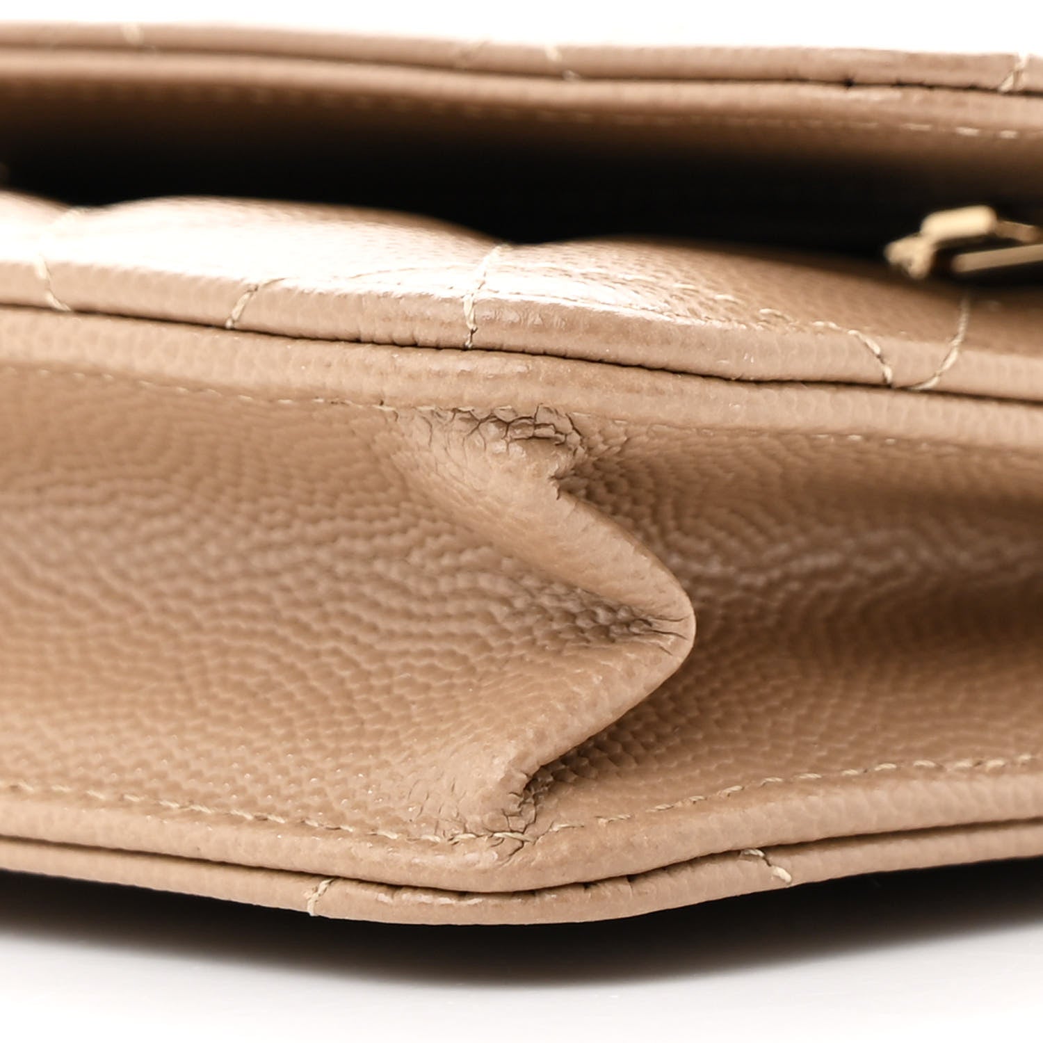 Chanel Caviar Quilted Wallet on Chain WOC Dark Beige 11 of 12