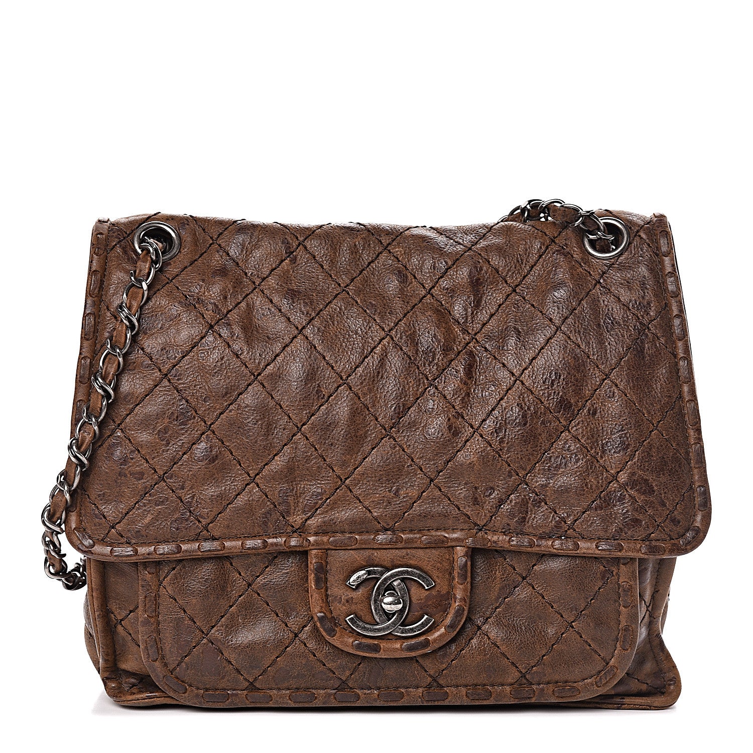 Chanel Aged Crumpled Calfskin Small Vintage Flap Brown 1 of 12