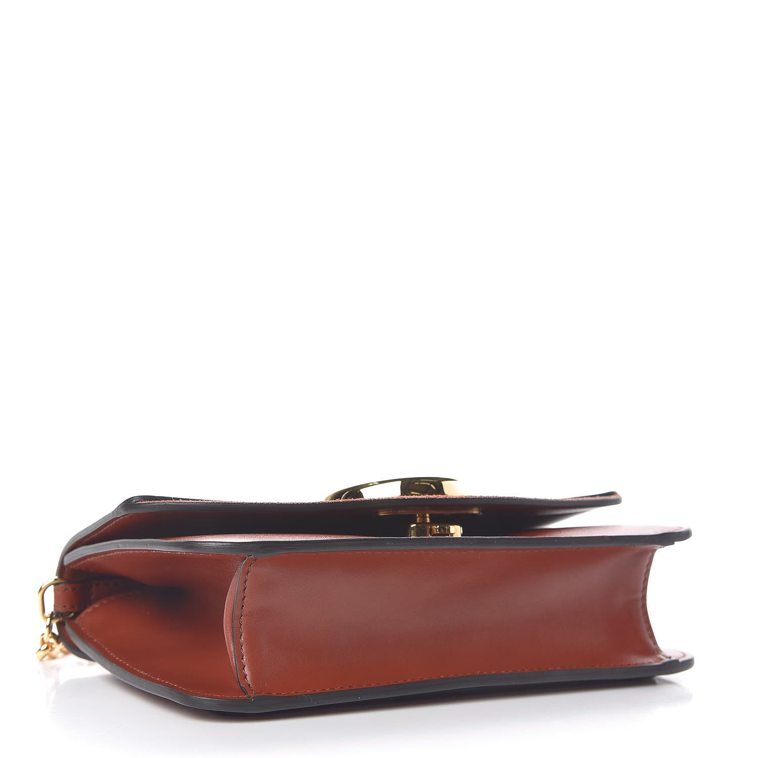 Chloe Calfskin Suede C Clutch With Chain Sepia Brown 4 of 11