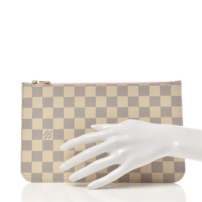 Louis Vuitton Damier Azur Neverfull MM GM Pochette Rose Ballerine 2 of 6