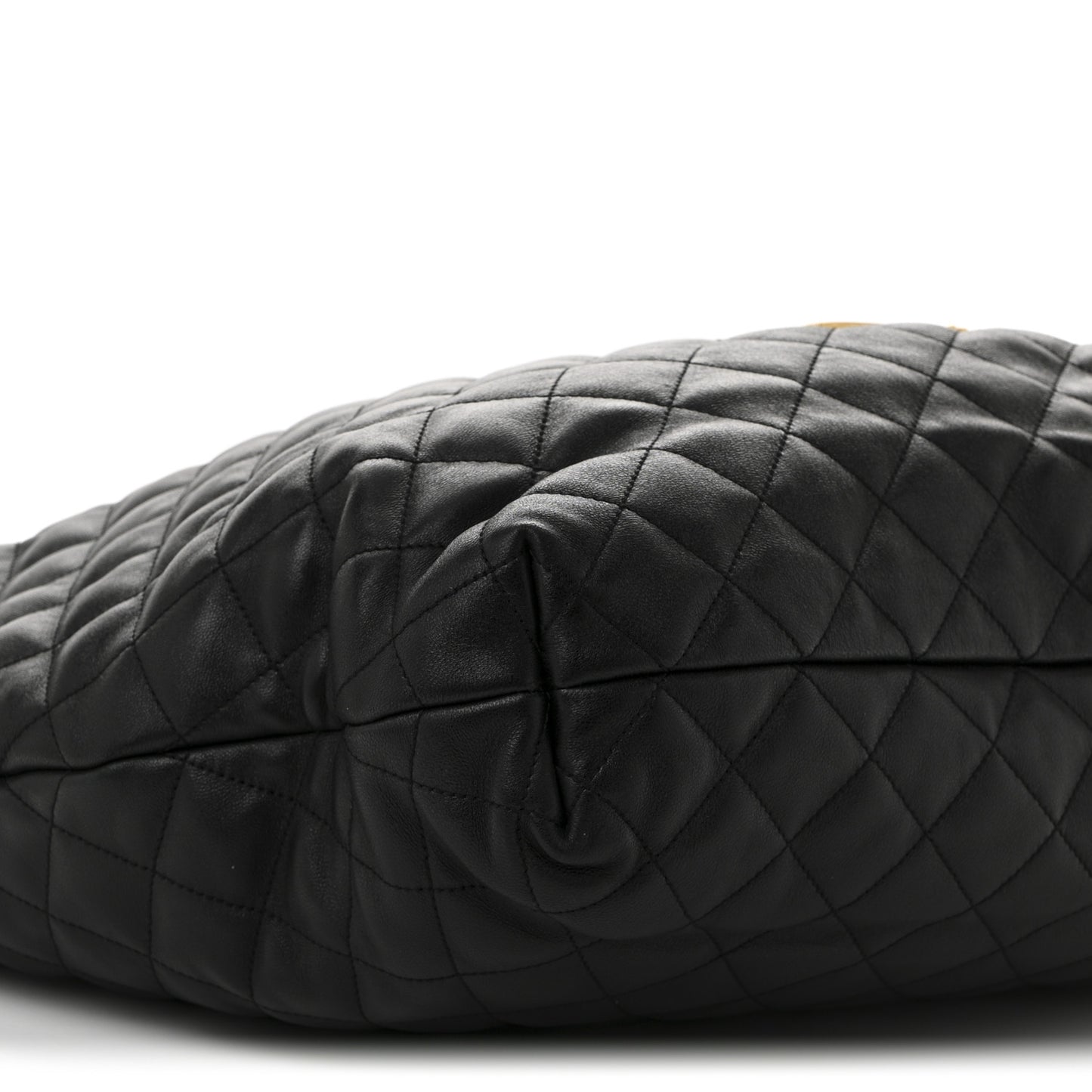 Lambskin Quilted Maxi Icare Shopping Tote Black