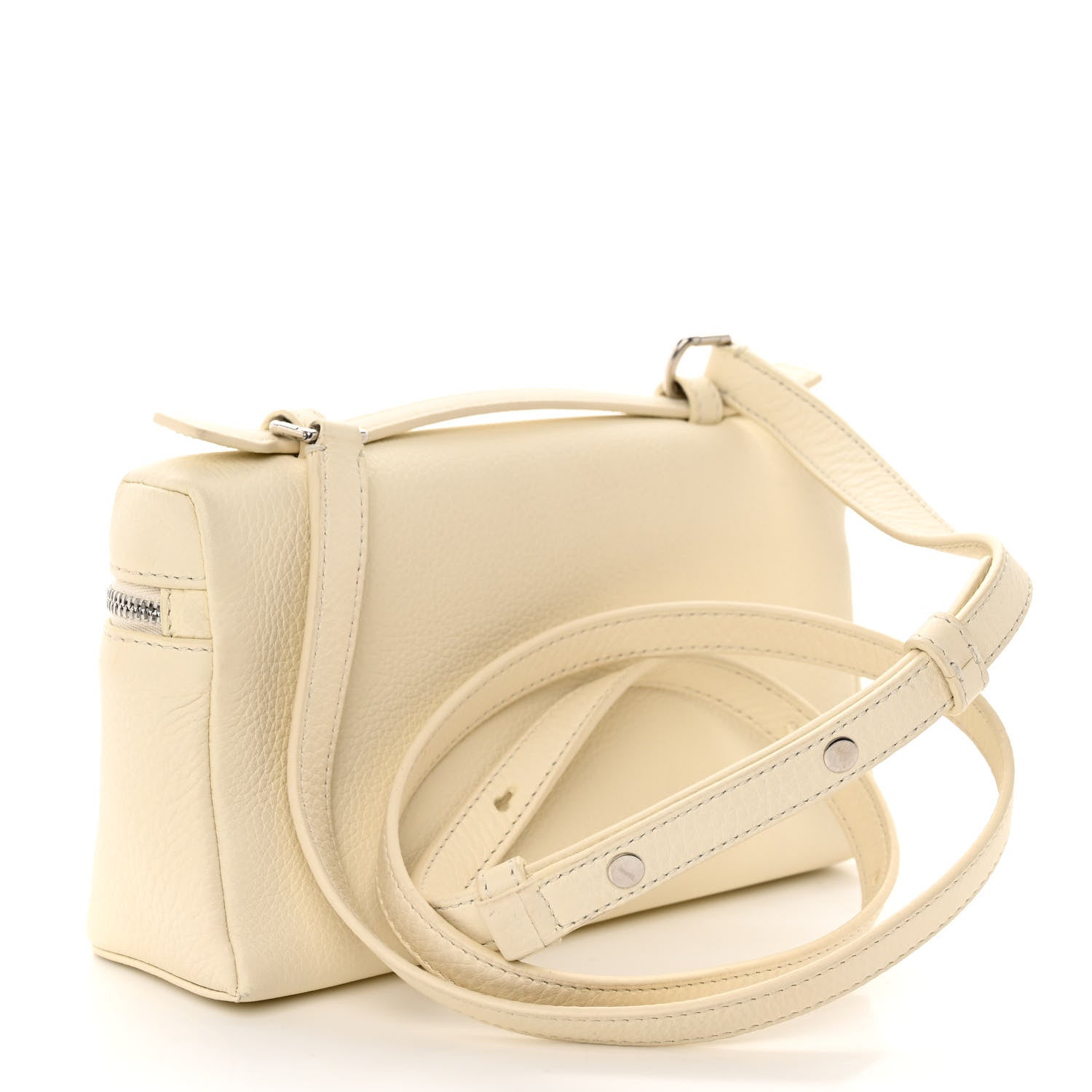 Loro Piana Grained Calfskin L19 Extra Pocket Pouch Whisper White 3 of 9