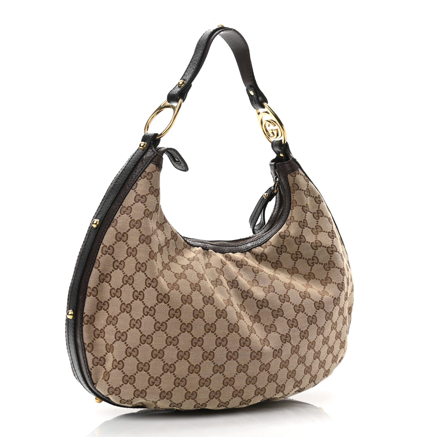 Gucci Monogram Medium Interlocking Hobo Dark Brown 3 of 10