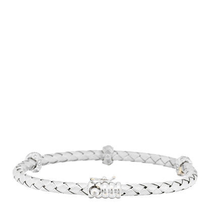 Roberto Coin 18K White Gold Diamond Primavera Bangle Bracelet 2 of 3