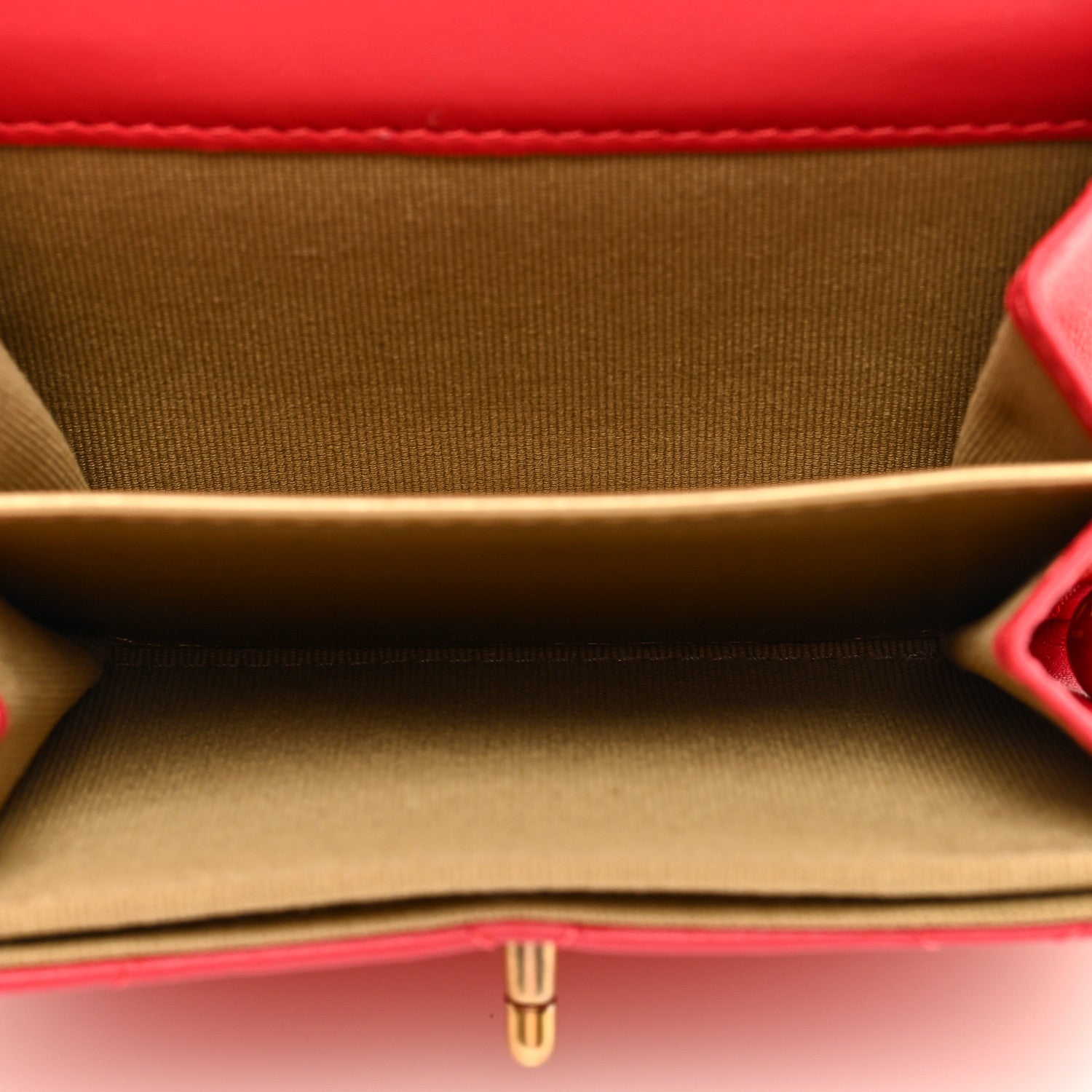 Chanel Lambskin Quilted Pearl Crush Card Holder With Chain Red 5 of 10
