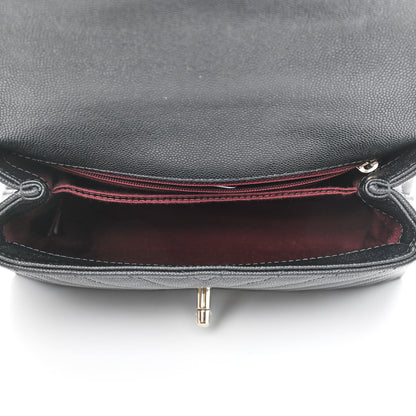 Chanel Caviar Lizard Embossed Chevron Quilted Mini Coco Handle Flap Black 5 of 9