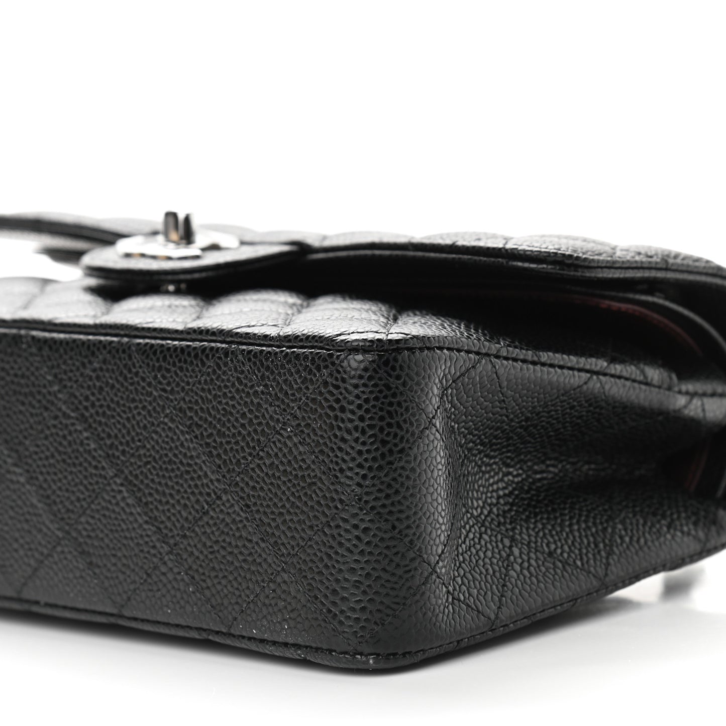 Caviar Quilted Small Double Flap Black