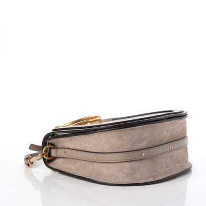 Chloe Calfskin Suede Medium Nile Bracelet Bag Motty Grey 4 of 7