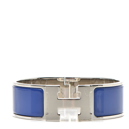 Hermes Enamel Wide Clic Clac H Bracelet GM Bleu Electrique 1 of 5