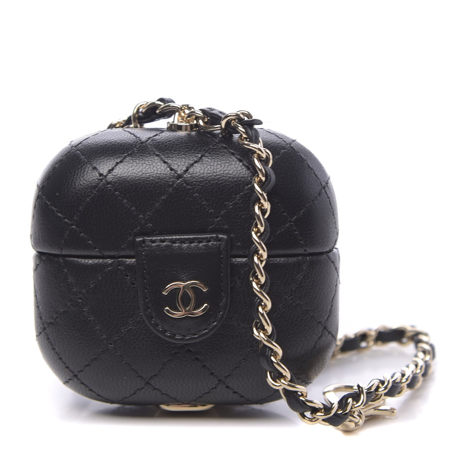 Chanel Lambskin Quilted Airpods Pro Case With Chain Black 1 of 8
