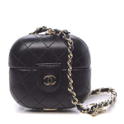 Chanel Lambskin Quilted Airpods Pro Case With Chain Black 1 of 8