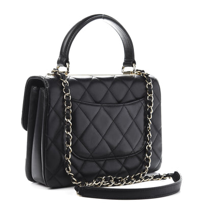 Chanel Lambskin Quilted Small Trendy CC Dual Handle Flap Bag Black 3 of 14