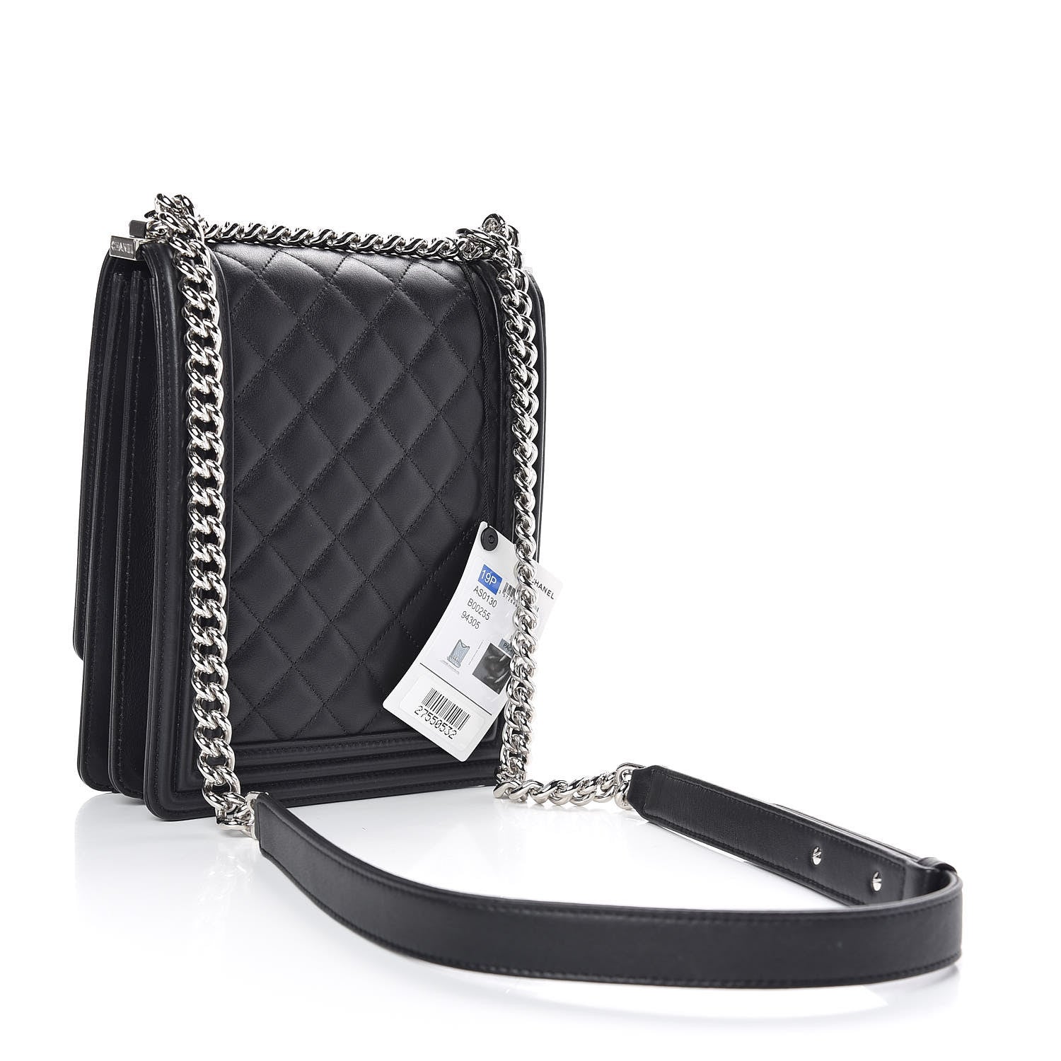 Chanel Calfskin Quilted North South Boy Flap Black 3 of 11