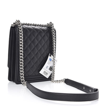 Chanel Calfskin Quilted North South Boy Flap Black 3 of 11