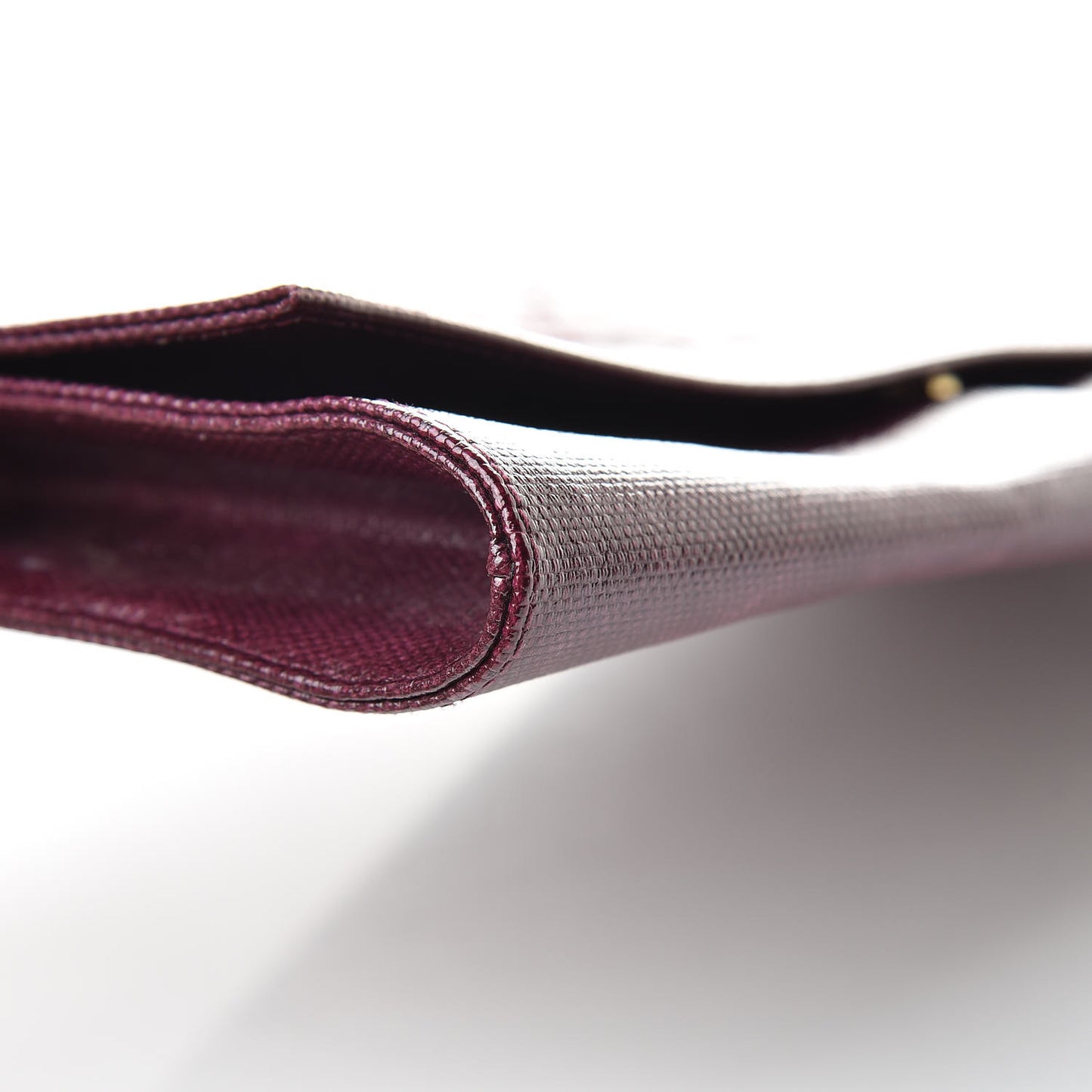 Coated Linen Large Belle de Jour Clutch Prune
