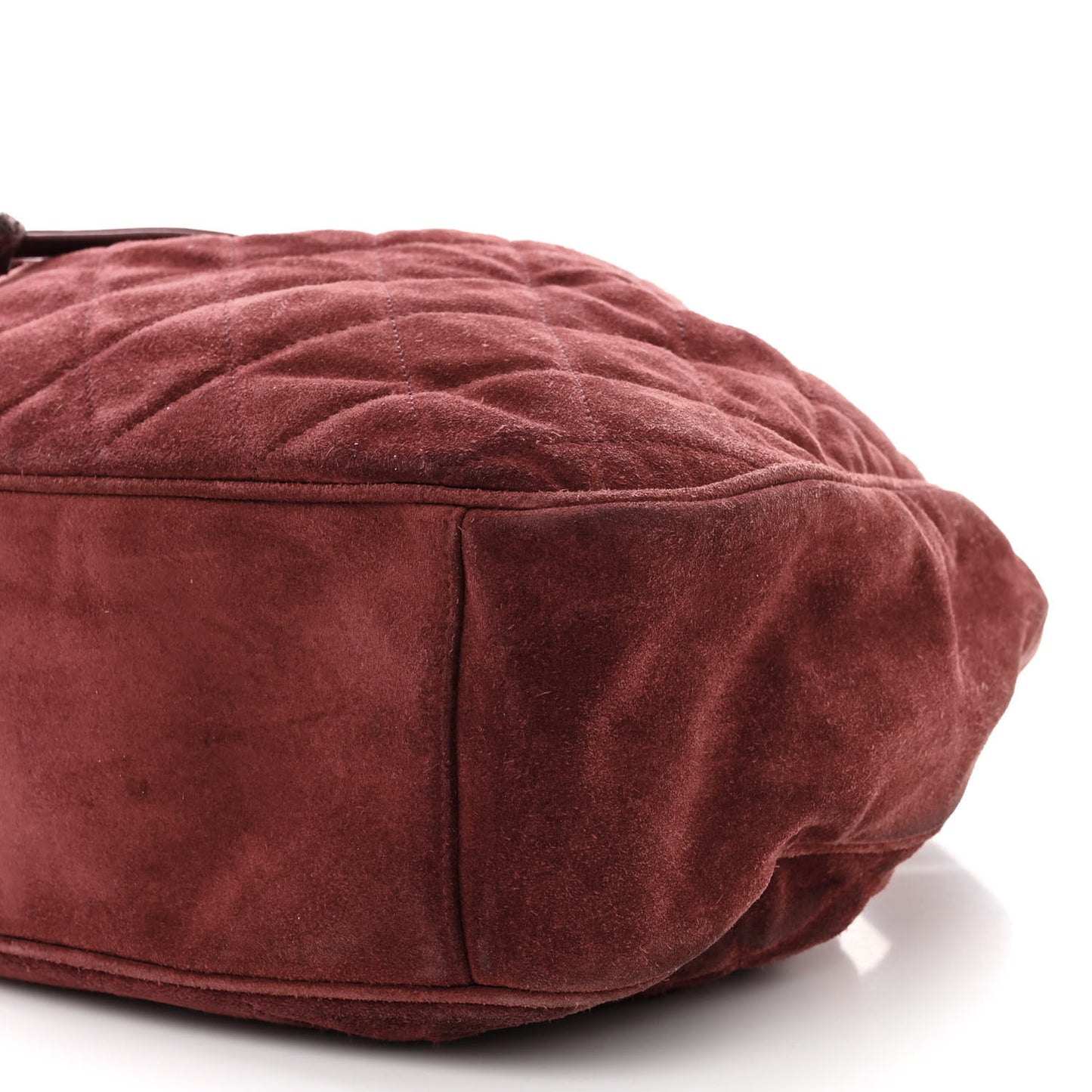 Suede Drawstring Bag Red