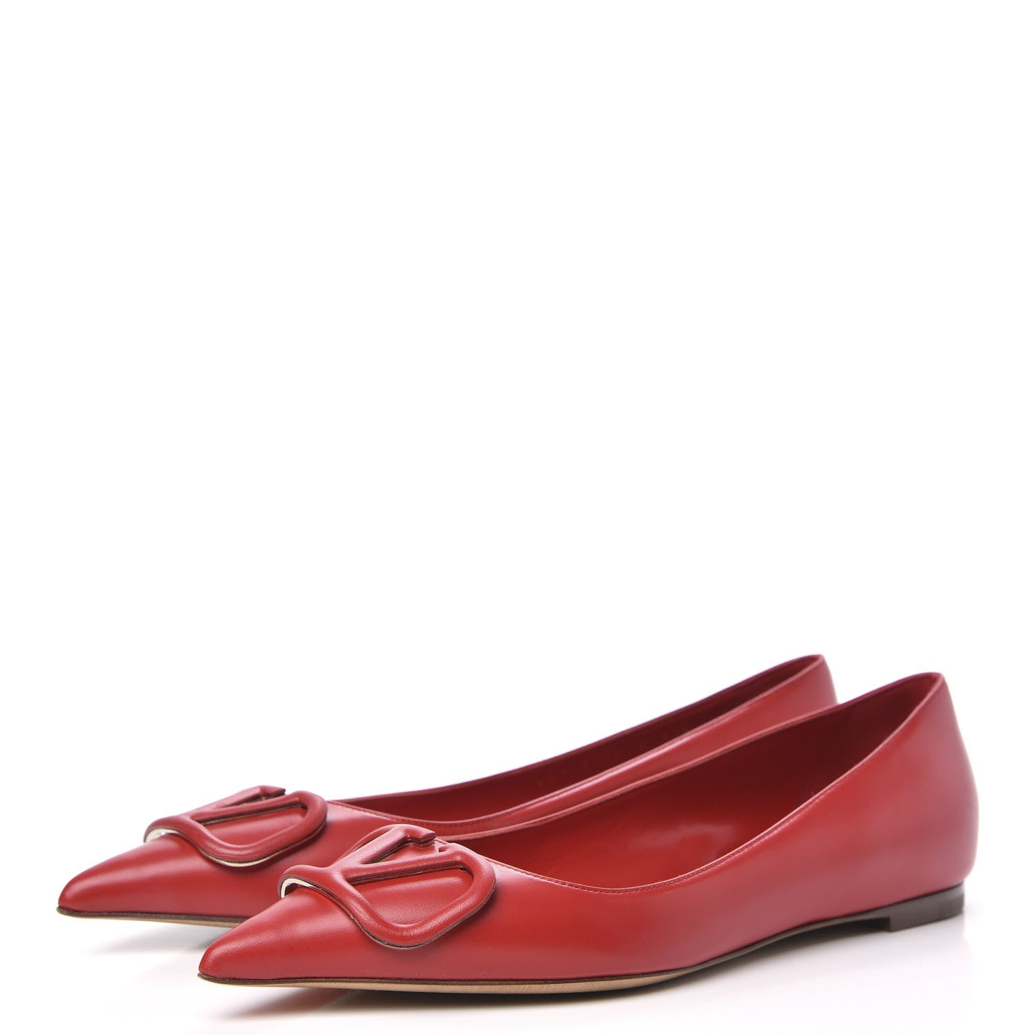 Valentino Garavani Nappa Vlogo Flats 37.5 Rouge Pur 3 of 9