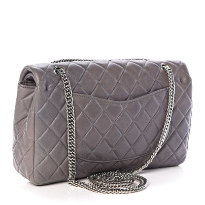 Chanel Lambskin Quilted Medium Double Flap Bijoux Chain Grey 3 of 20