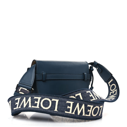 Loewe Calfskin Jacquard Mini Gate Crossbody Bag Onyx Blue 3 of 9