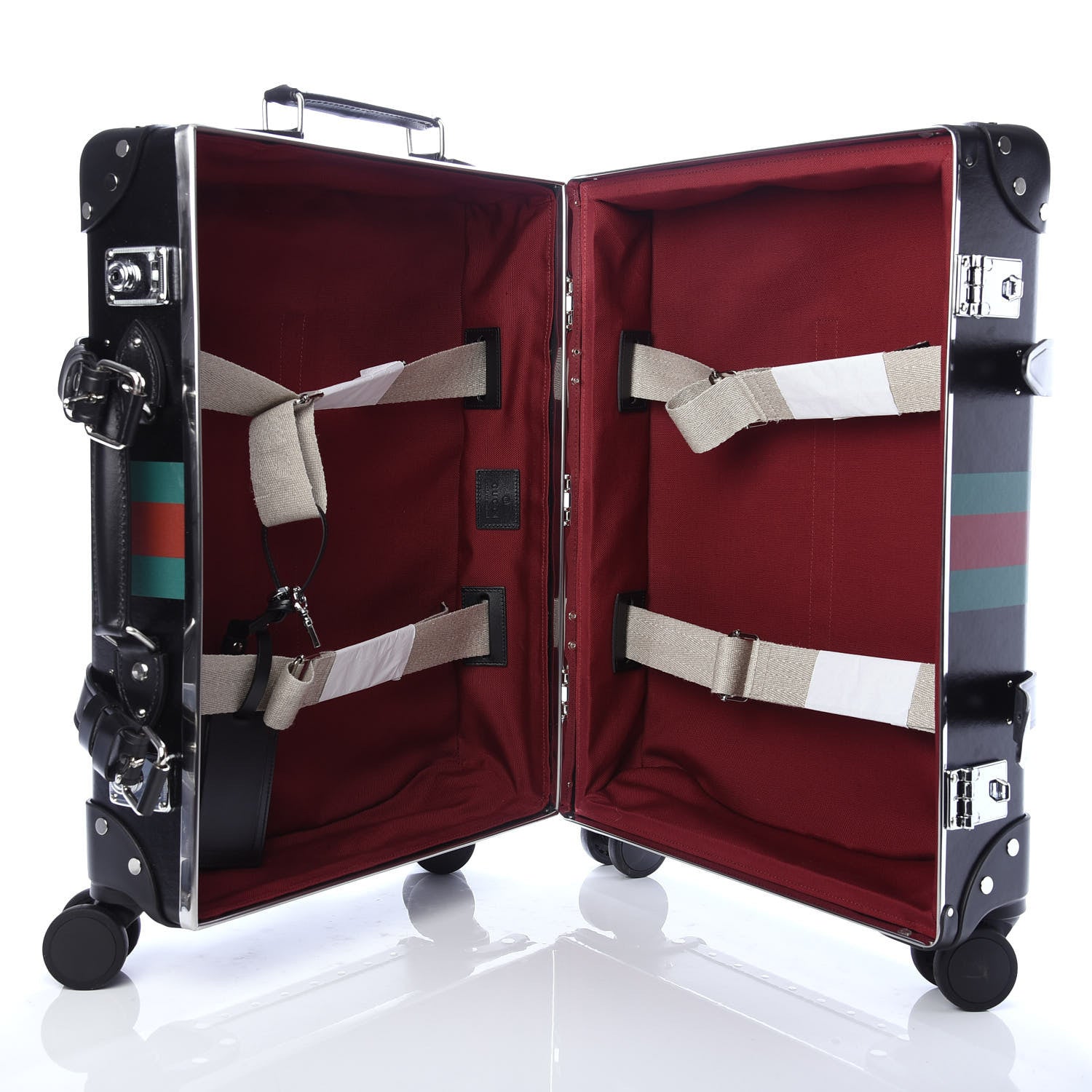 Gucci Calfskin Web Globe-Trotter Carry-On Black 6 of 9