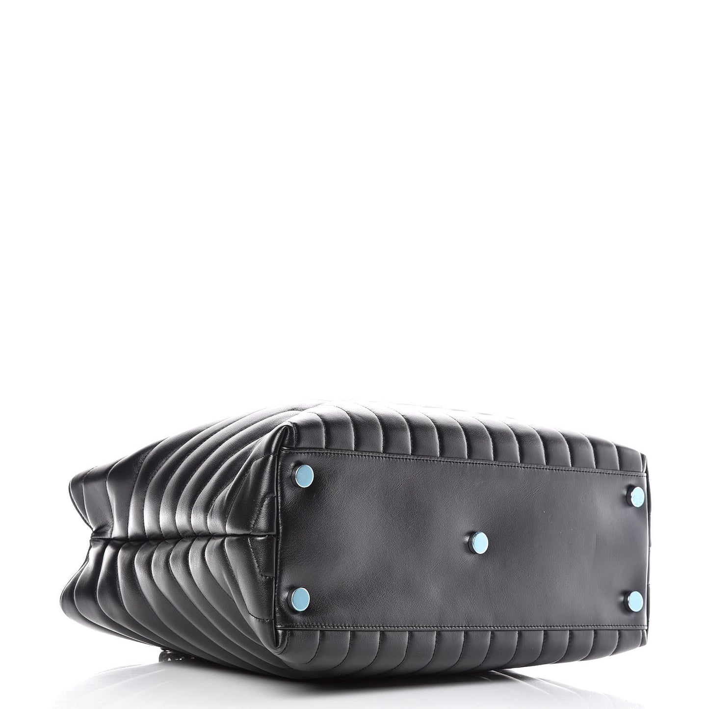 Calfskin Y Quilted Monogram Large Loulou Shopper Black