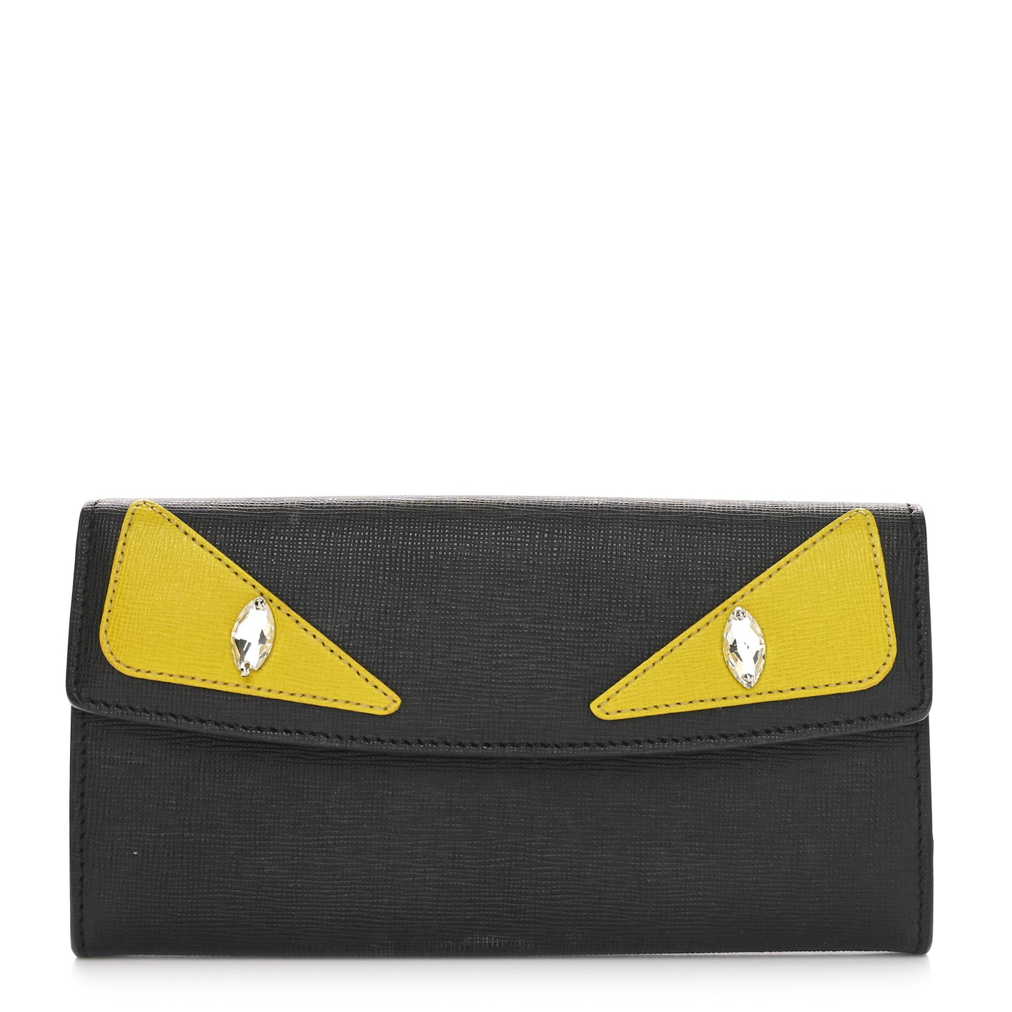 Vitello Elite Crystal Monster Eyes Simply Continental Wallet Black Cedro