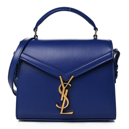 Saint Laurent Calfskin Mini Classic Monogram Cassandra Top Handle Bag Blue Majorelle 1 of 10