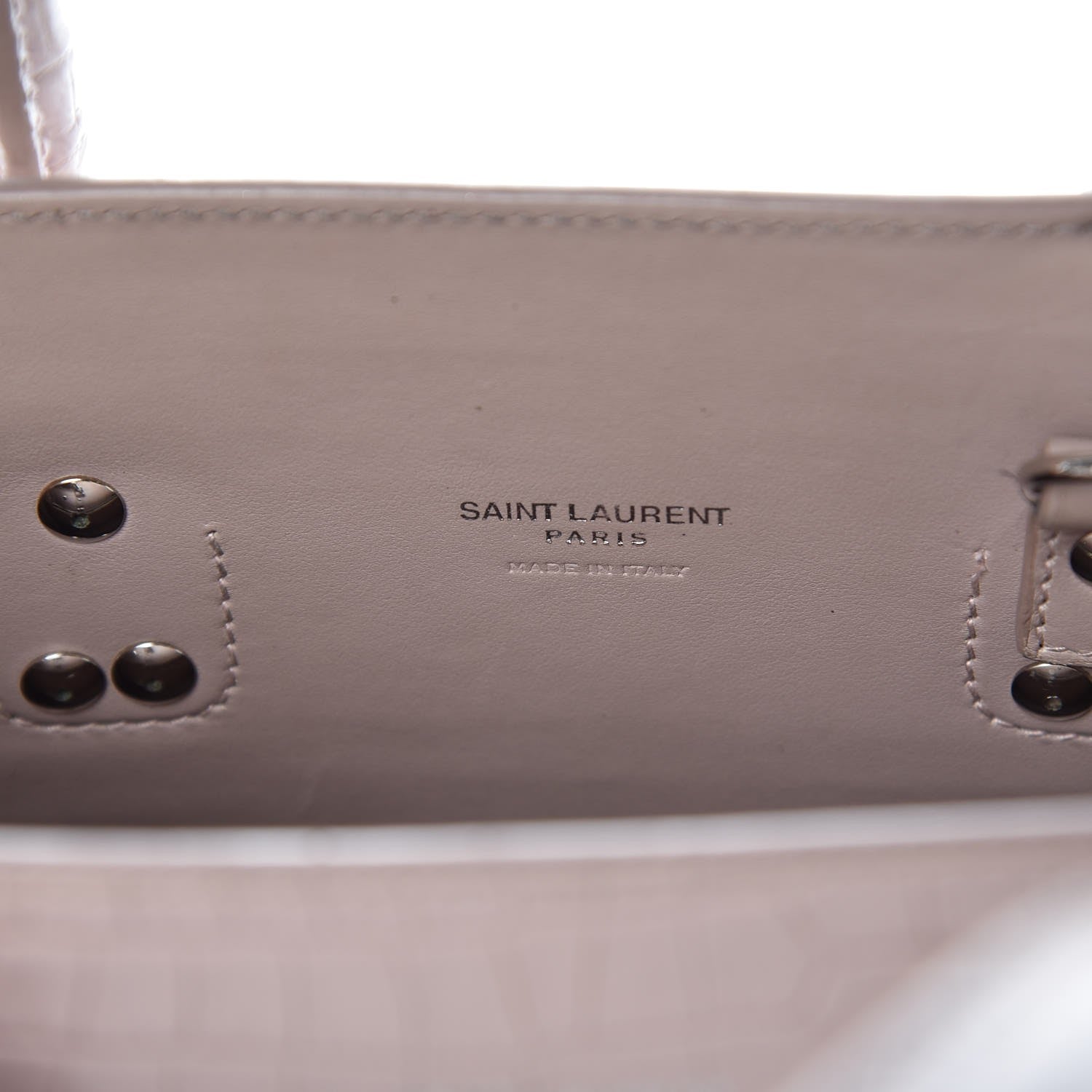 Saint Laurent Calfskin Crocodile Embossed Baby Sac De Jour Rose Antic 7 of 29