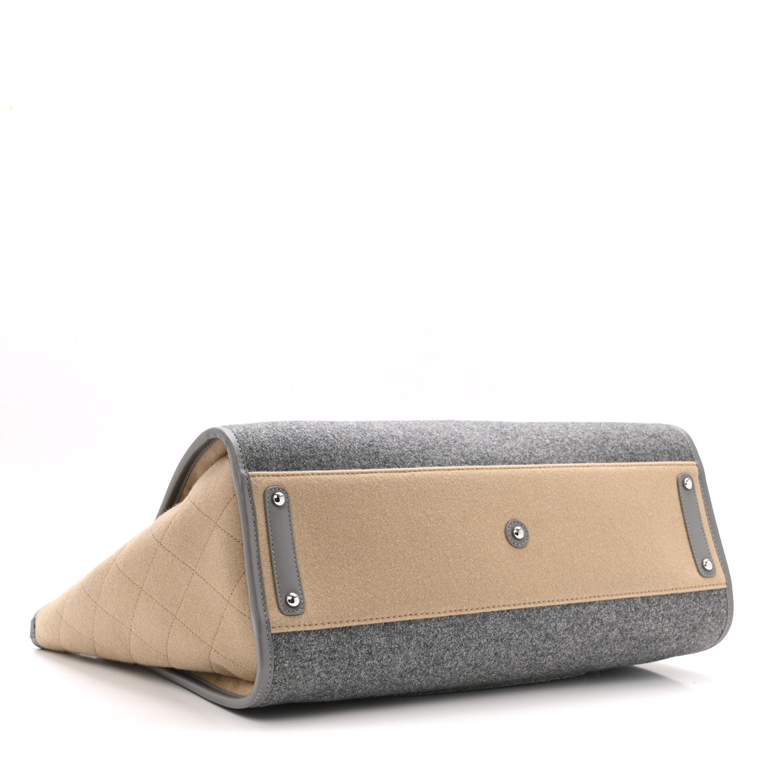 Chanel Wool Felt Large Deauville Tote Grey Beige 4 of 11