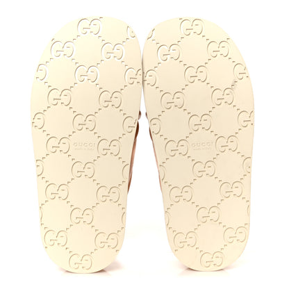 Gucci Monogram GG Calfskin Angelina Platform 55mm Slide Sandals 37 Light Pink 6 of 9
