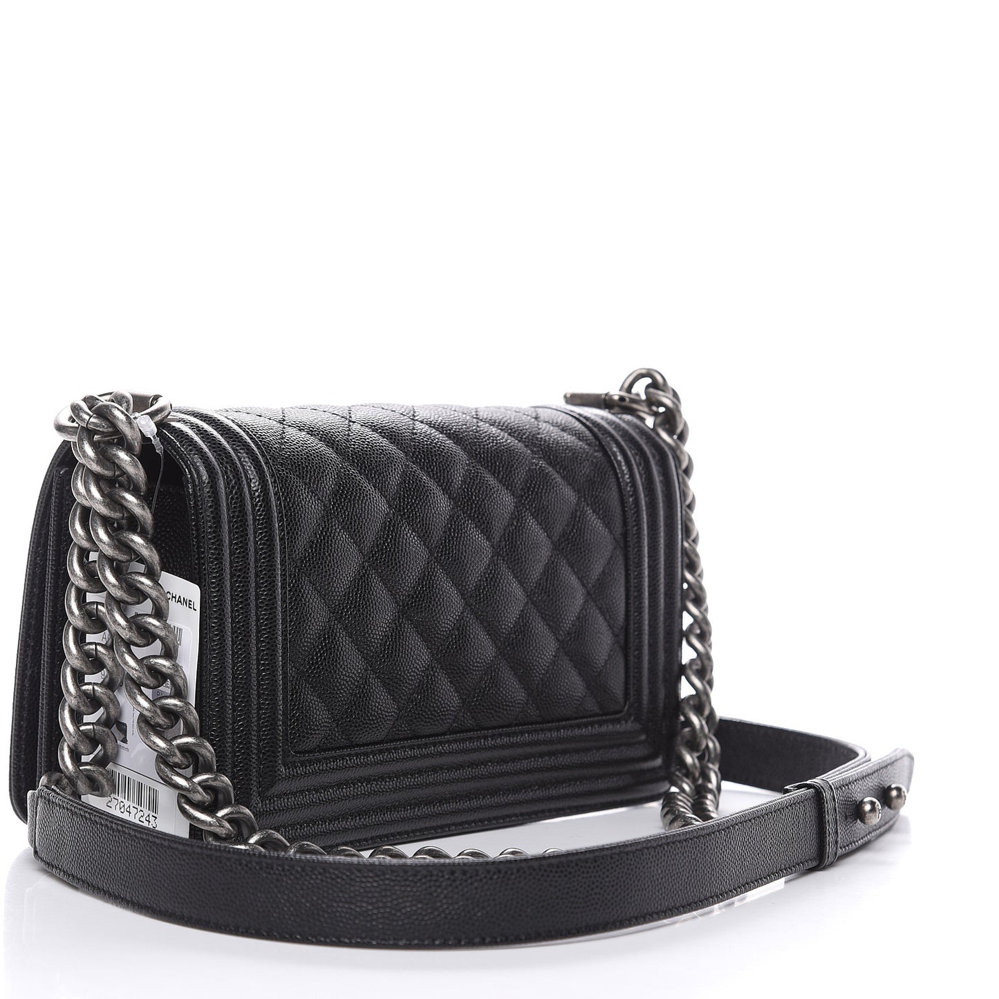 Caviar Quilted Small Boy Flap Black
