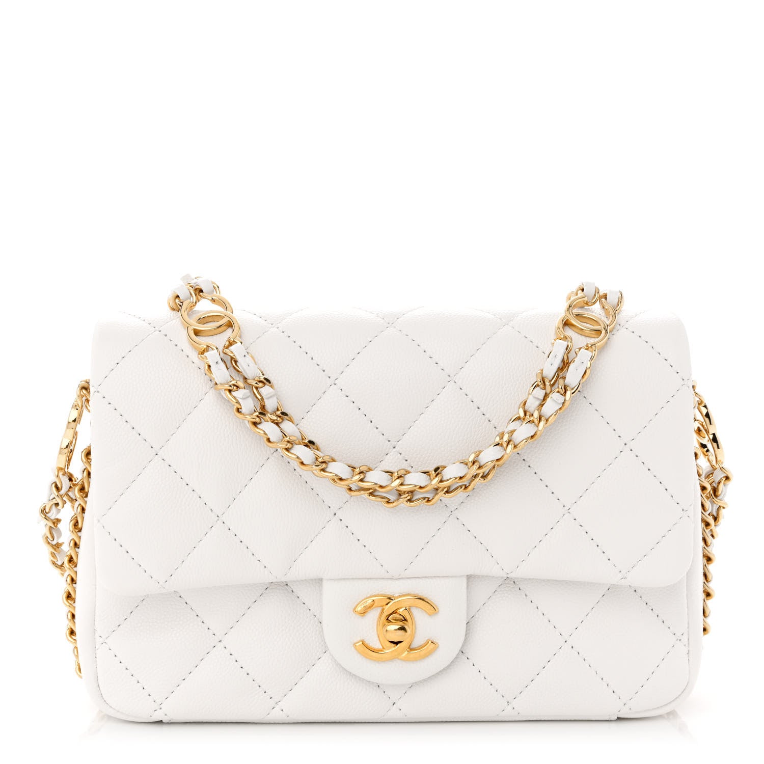 Chanel Caviar Quilted Mini CC You Flap White 1 of 11