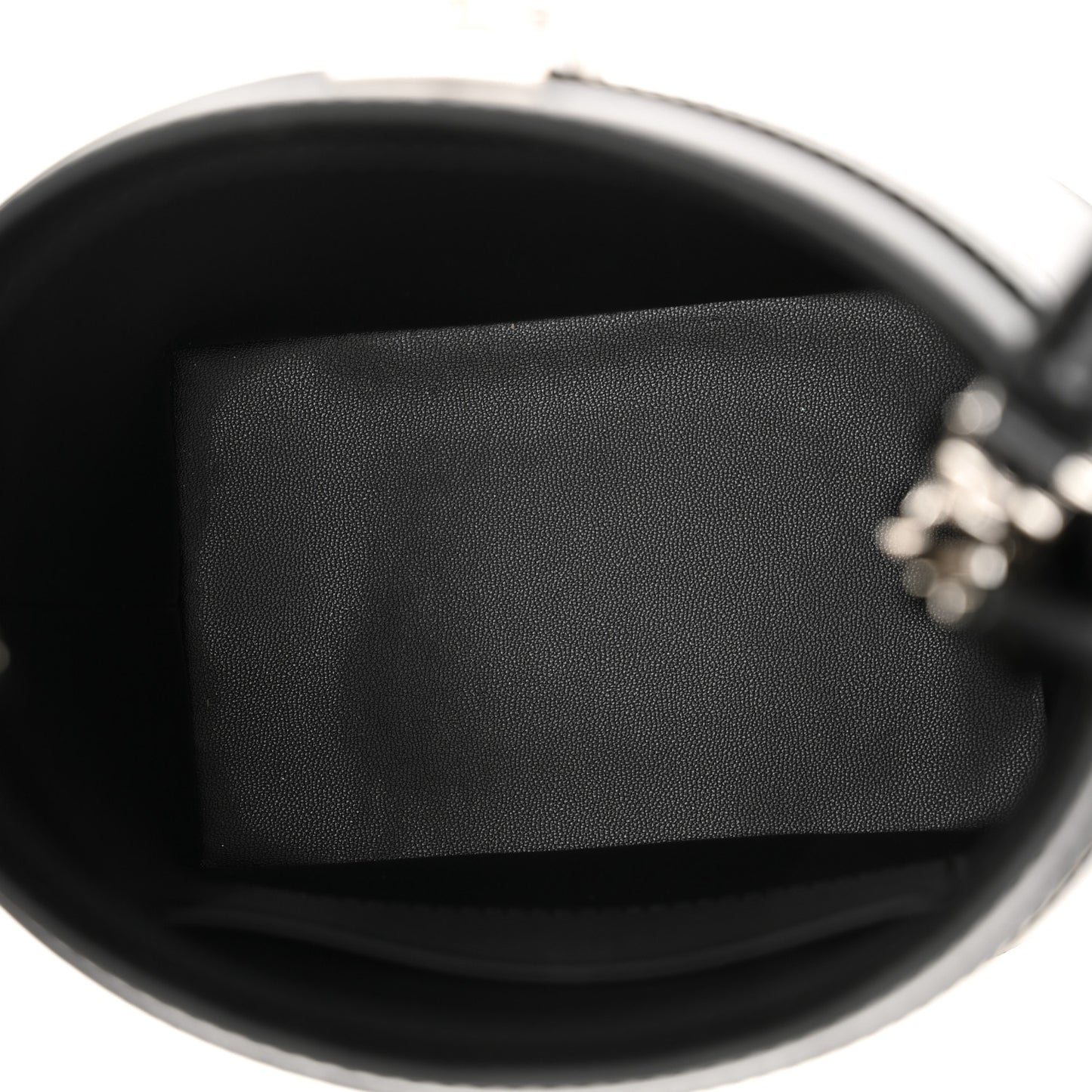 Box Calfskin Shark Lock Bucket Bag Black