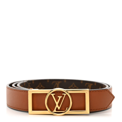 Louis Vuitton Monogram 25mm Dauphine Reversible Belt 85/34 Tan 1 of 5