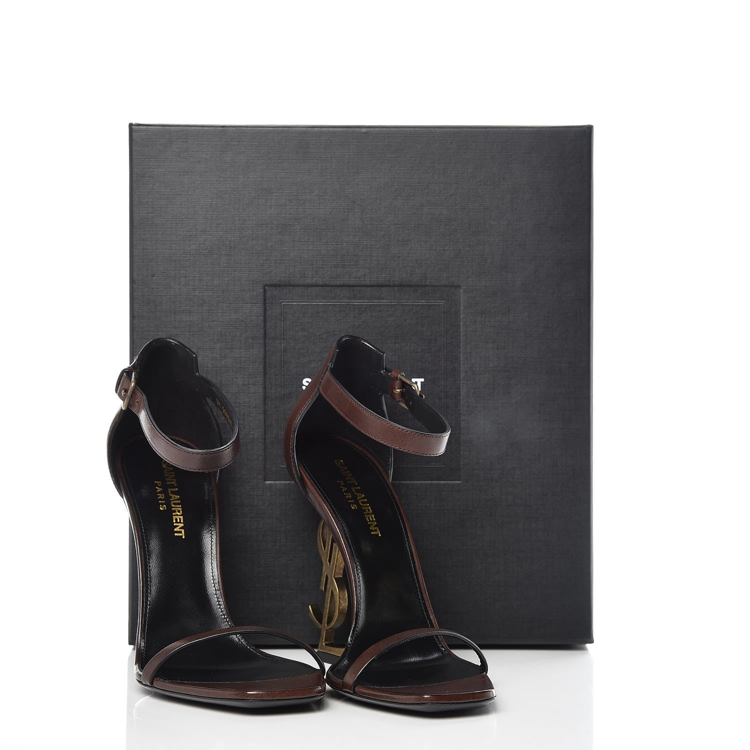 Saint Laurent Calfskin Opyum 110 Sandals 38 Brown 9 of 9