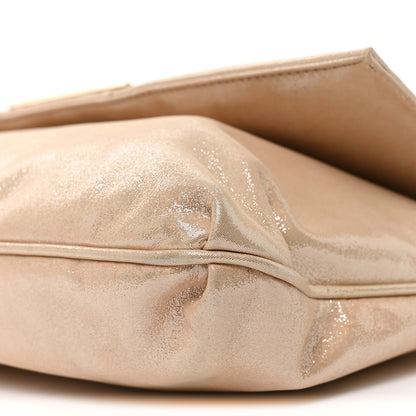 Fendi Shiny Crinkled Lambskin Mia Shoulder Flap Beige Light Gold 10 of 10