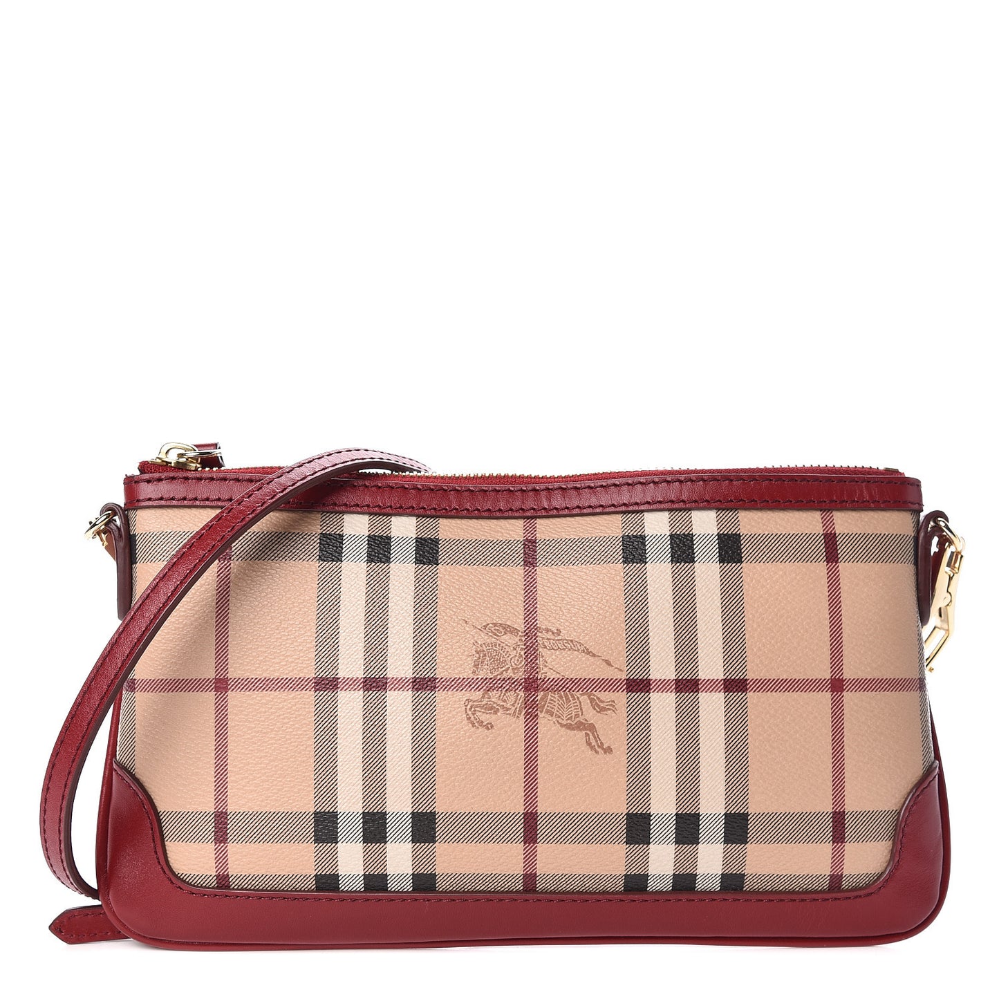 Haymarket Check Small Peyton Crossbody Clutch Bag Military Red