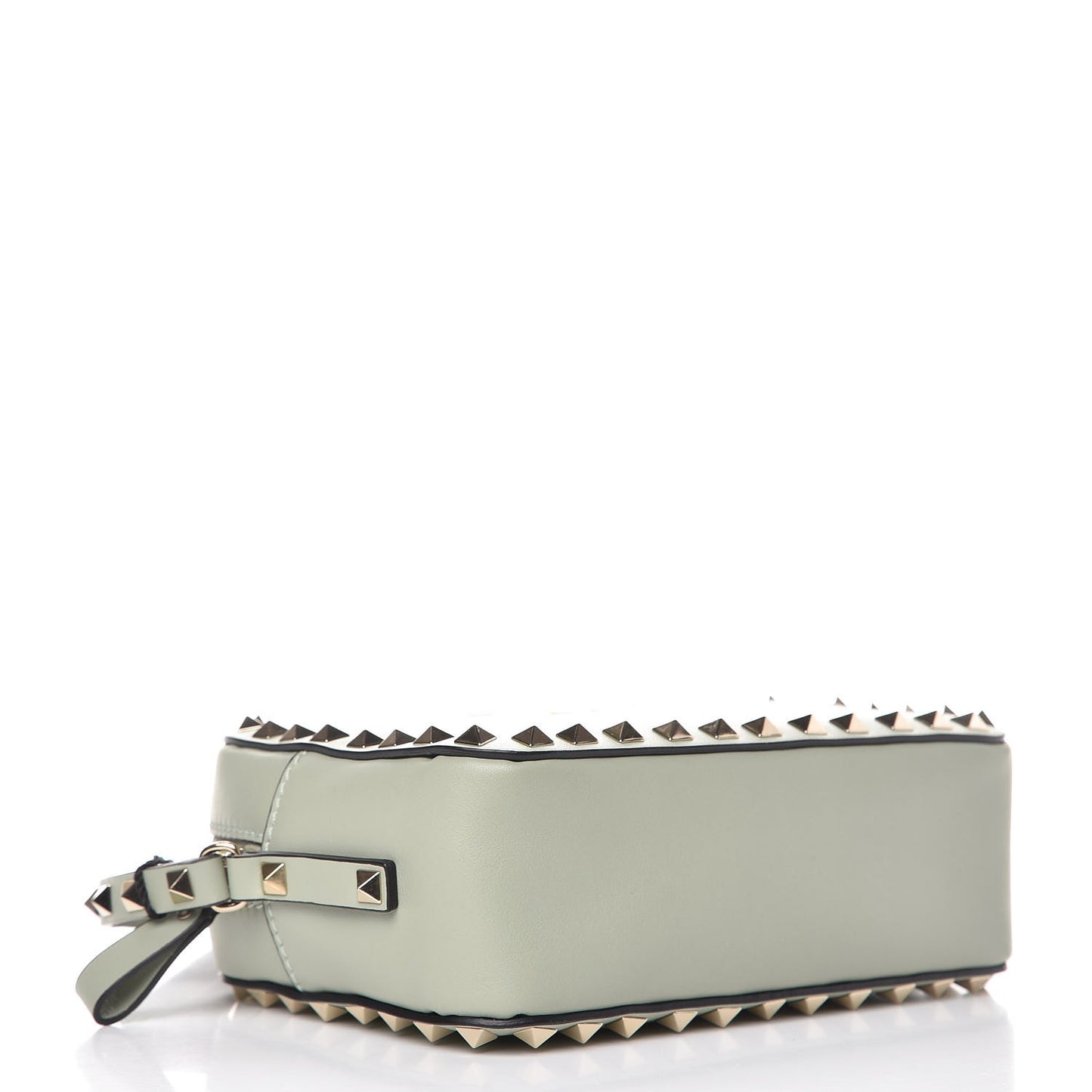 Calfskin Rockstud Camera Crossbody Bag Green Tea Sorbet