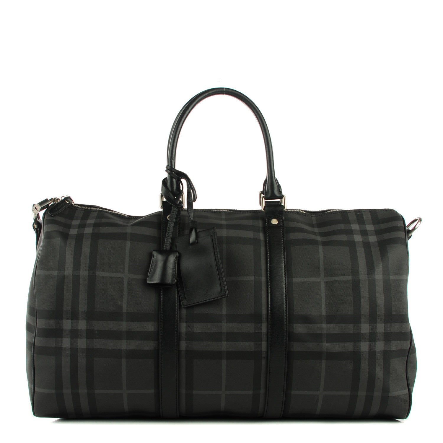 Burberry Nova Check Duffle Bag Black Charcoal 1 of 7
