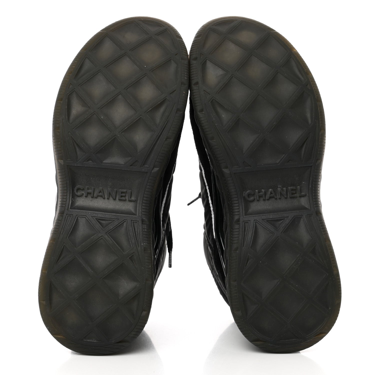 Chanel Fabric Calfskin Suede Womens CC Sneakers 36 Black 5 of 8