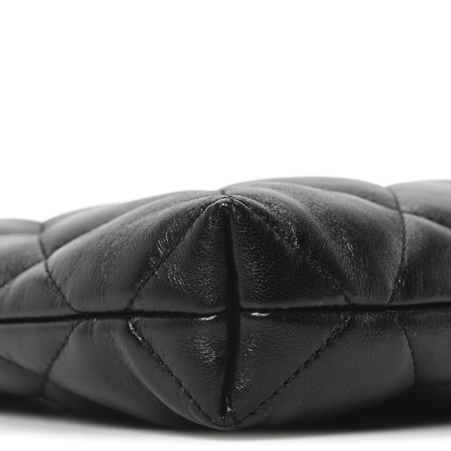 Shiny Lambskin Quilted CC Hobo Black