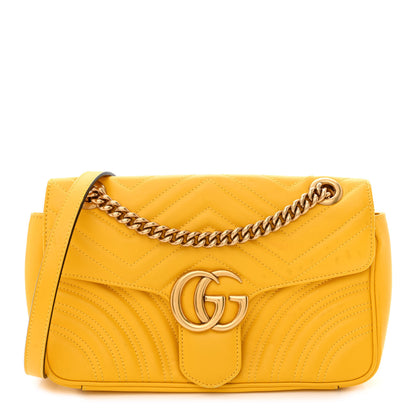 Gucci Calfskin Matelasse Small GG Marmont Shoulder Bag Stone Topaz 1 of 17